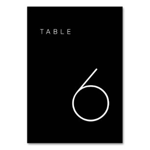 Modern minimalistisch zwart-wit tabelnummer kaart