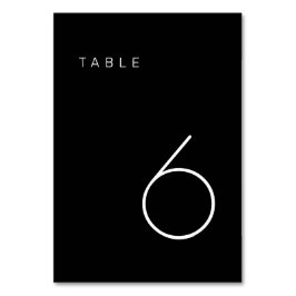 Modern minimalistisch zwart-wit tabelnummer kaart