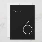 Modern minimalistisch zwart-wit tabelnummer kaart (Voorkant)
