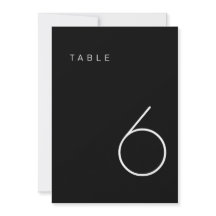 Modern minimalistisch zwart-wit tabelnummer