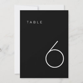Modern minimalistisch zwart-wit tabelnummer kaart