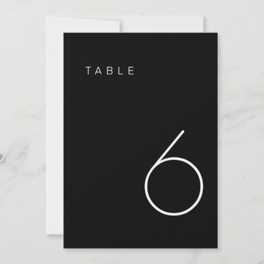 Modern minimalistisch zwart-wit tabelnummer kaart (Voorkant)