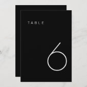 Modern minimalistisch zwart-wit tabelnummer kaart (Voorkant / Achterkant)