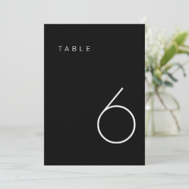 Modern minimalistisch zwart-wit tabelnummer kaart
