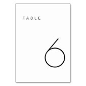 Modern minimalistisch zwart-wit tabelnummer kaart (Achterkant)