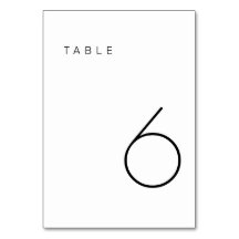 Modern minimalistisch zwart-wit tabelnummer