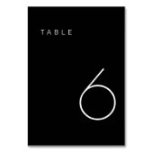 Modern minimalistisch zwart-wit tabelnummer kaart (Achterkant)