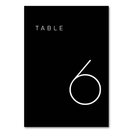 Modern minimalistisch zwart-wit tabelnummer kaart (Voorkant)