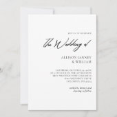 Modern minimalistisch: zwart-wit trouwfoto kaart (Voorkant)