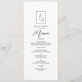 Modern Minimalistisch Zwart-Wit Trouwmenu Menu (Achterkant)