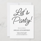 Modern minimalistisch zwart wit verjaardagsfeest C Kaart (Voorkant)