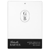 Modern minimalistisch zwart-wit vet klembord (Achterkant)