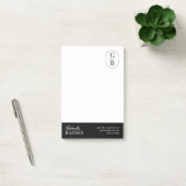 Modern minimalistisch zwart-wit vet post-it® notes (Kantoor)