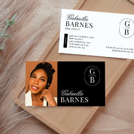 Modern minimalistisch zwart-wit vet visitekaartje