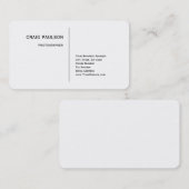 Modern minimalistisch zwart wit visitekaartje (Voorkant / Achterkant)