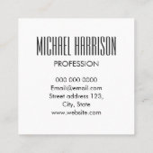 Modern minimalistisch zwart-wit visitekaartje (Achterkant)