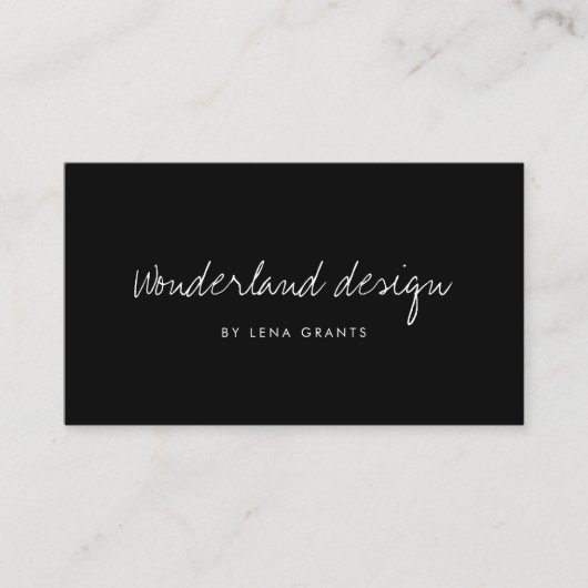 Modern minimalistisch zwart-wit visitekaartje (Voorkant)