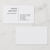 Modern minimalistisch zwart wit visitekaartje (Voorkant / Achterkant)