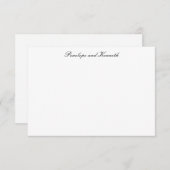 Modern minimalistisch zwart wit vormig script bedankkaart (Voorkant / Achterkant)