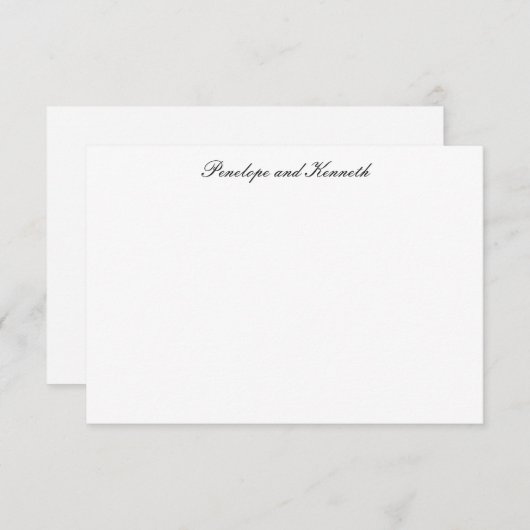 Modern minimalistisch zwart wit vormig script bedankkaart (Voorkant / Achterkant)