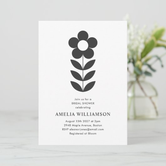 Modern minimalistisch zwart wit Vrijgezellenfeest Kaart (Staand voorkant)