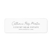 Modern minimalistisch zwart-wit zakelijk adres etiket (Voorkant)