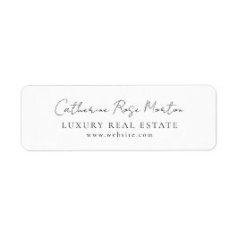 Modern minimalistisch zwart-wit zakelijk adres etiket