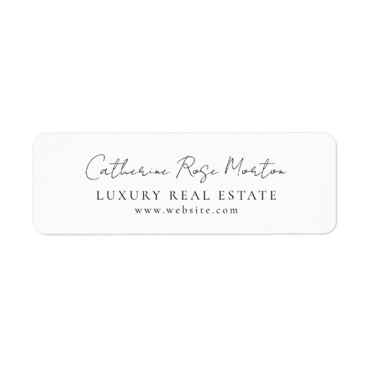 Modern minimalistisch zwart-wit zakelijk adres etiket (Voorkant)