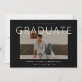 Modern minimalistisch zwart-witfotoAfstuderen Aankondiging (Voorkant)