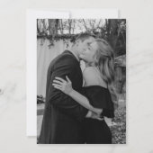 Modern minimalistisch zwart-witfotohuwelijk kaart (Achterkant)