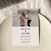 Modern minimalistisch zwart withuwelijk kaart