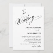 Modern minimalistisch zwart withuwelijk kaart (Voorkant)