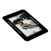 Modern minimalistisch zwart withuwelijk magneet (Rechterzijde)