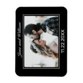 Modern minimalistisch zwart withuwelijk magneet (Verticaal)