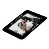 Modern minimalistisch zwart withuwelijk magneet (Linkerzijde)