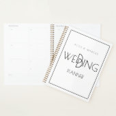 Modern minimalistisch zwart-withuwelijk planner (Display)