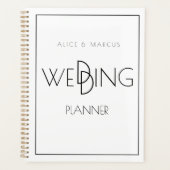 Modern minimalistisch zwart-withuwelijk planner (Voorkant)