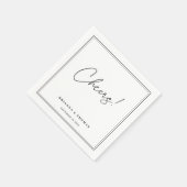 Modern minimalistisch zwart-withuwelijk servet (Hoek)