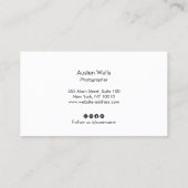 Modern minimalistisch zwart-witscript visitekaartje (Achterkant)