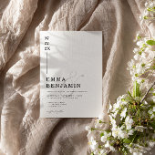 Modern & minimalistisch zwart | Witte bruiloft Kaart