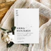 Modern & minimalistisch zwart | Witte bruiloft Kaart