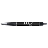 Modern Minimalistisch Zwart Witte Monogram Pen (Voorkant)