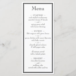 Modern Minimalistisch Zwart Witte Trouwmenu Menu