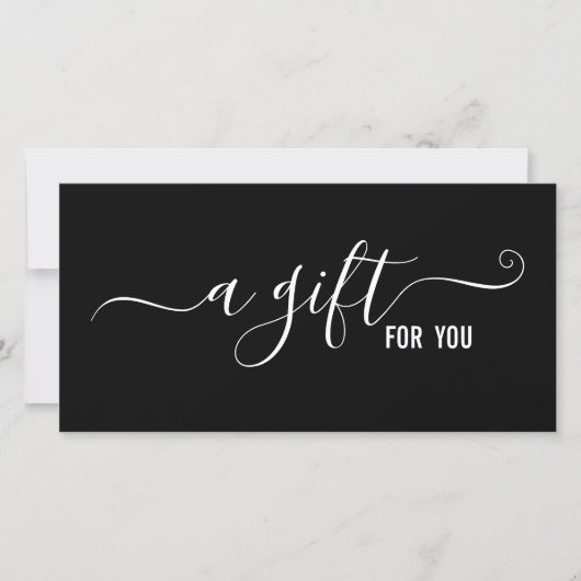 Modern Minimalistisch Zwart Zakelijk Cadeaubon (Voorkant)