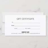 Modern Minimalistisch Zwart Zakelijk Cadeaubon (Achterkant)