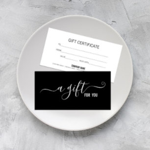 Modern Minimalistisch Zwart Zakelijk Cadeaubon
