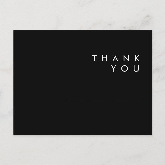 Modern minimalistisch | Zwarte bruiloft Hartelijk  Briefkaart (Voorkant)
