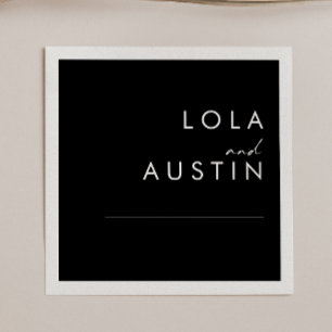 Modern minimalistisch   Zwarte bruiloft Napkins Servet