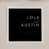 Modern minimalistisch | Zwarte bruiloft Napkins Servet