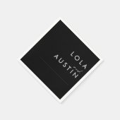 Modern minimalistisch | Zwarte bruiloft Napkins Servet (Hoek)